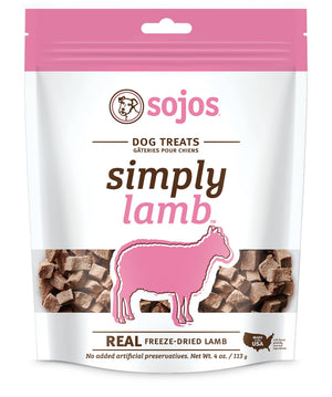 Sojos Simply Agneau Friandises lyophilisées pour chiens, 4 oz