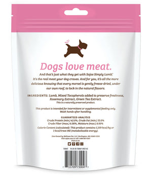 Sojos Simply Agneau Friandises lyophilisées pour chiens, 4 oz