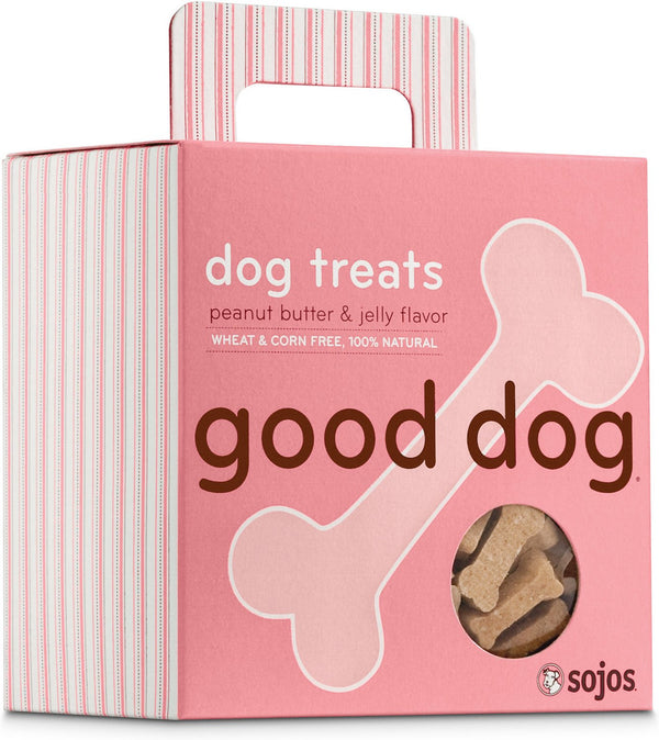 Sojos Good Dog Peanut Butter & Jelly Flavor Dog Treats, 8-oz box