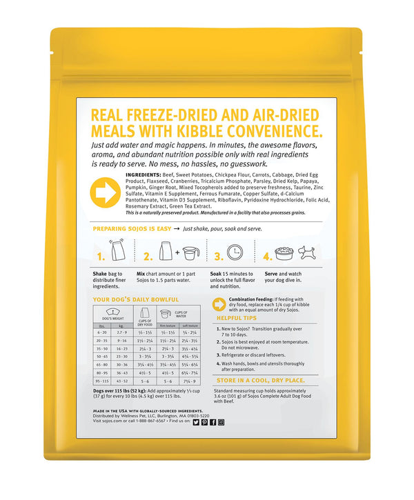 Sojos Complete Beef Adult Grain-Free Freeze-Dried Raw Dog Food
