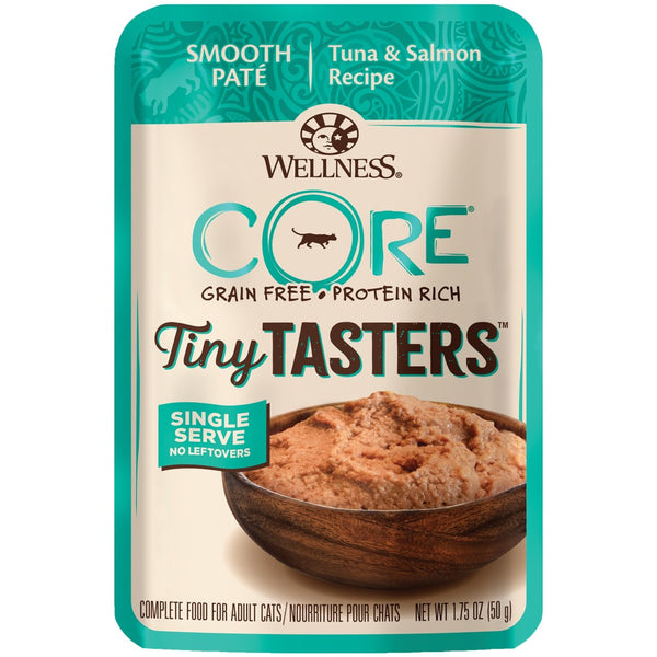 Wellness CORE Tiny Tasters Tuna & Salmon Pate Grain-Free Cat Food Pouches