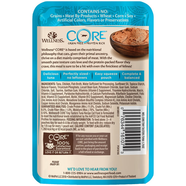 Wellness CORE Tiny Tasters Tuna Pate Grain-Free Cat Food Pouches