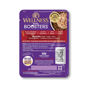 Wellness Bowl Boosters Simply Shreds Chicken, Beef & Carrots Grain-Free Wet Dog Food Topper