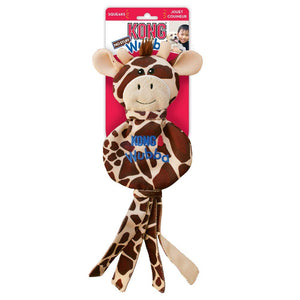 KONG Wubba No Stuff Giraffe Dog Toy, Brown, Large