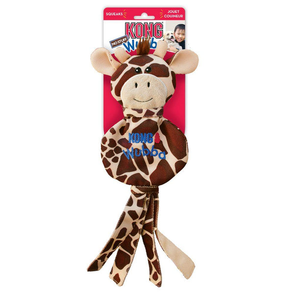KONG Wubba No Stuff Giraffe Dog Toy, Brown, Large