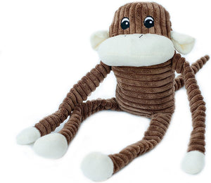 ZippyPaws Spencer Crinkle Monkey Dog Toy, Brown