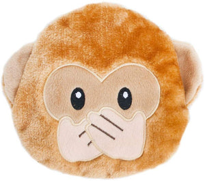 ZippyPaws Squeakie Emojiz Speak No Evil Monkey Dog Toy