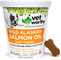 Vet Worthy Wild Alaskan Salmon Oil Soft Chews Dog Supplement, 30-count