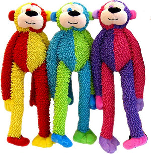 Multipet Multi-Crew Monkey Plush Dog Toy, Color Varies