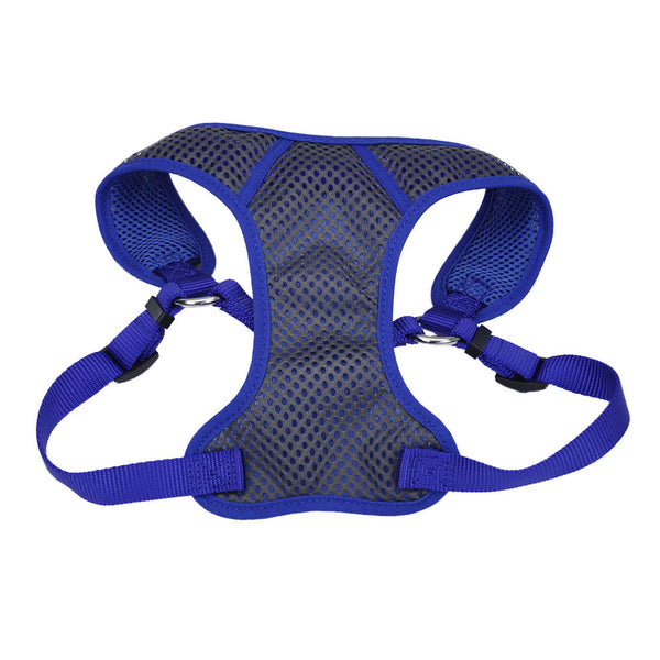 Coastal Comfort Soft Sport Wrap Adjustable Dog Harness, Grey with Blue