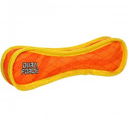 DuraForce Bone Dog Toy, Tiger Orange/Yellow