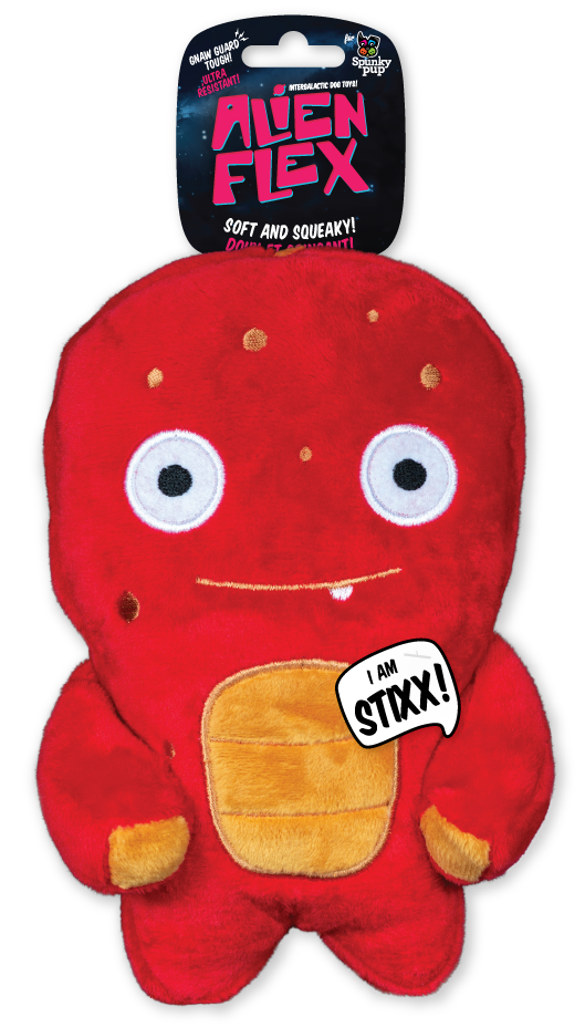 Spunky Pup Alien Flex Plush Stixx Dog Toy