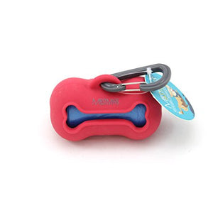 Messy Mutts Distibuteur À Sacs De Ramassage En Silicone, Rouge