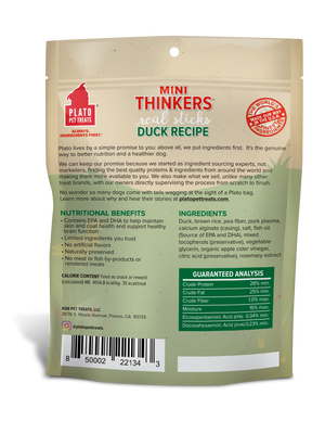 Plato Mini Thinkers Bâtonnet de viande de canard Friandises pour chiens