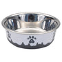 Coastal Maslow Non-Skid Paw Design Dog Bowl, Grey/White