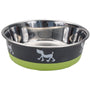Coastal Maslow Non-Skid Pup Design Dog Bowl, Green/Gray