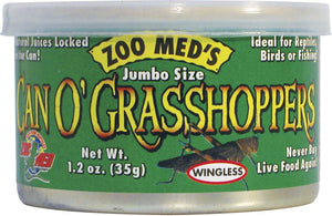 Zoo Med Jumbo Can O' Grasshoppers Reptile & Bird Food, 1.2-oz can