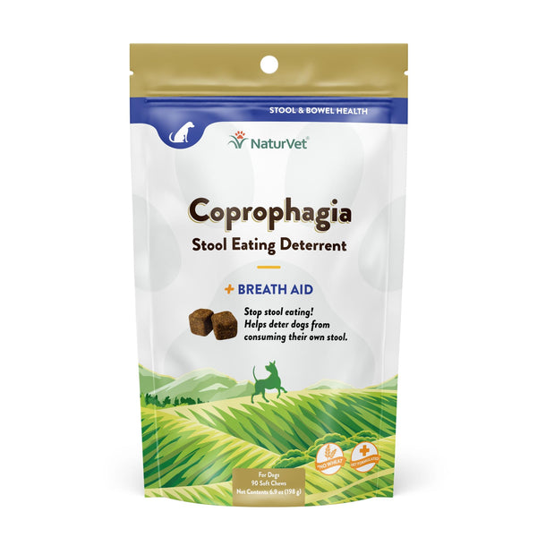 NaturVet Coprophagia Stool Eating Deterrent Plus Breath Aid Soft Chews Dog Supplement