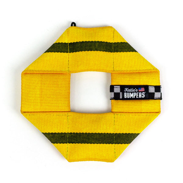 Katie's Bumpers Frequent Flyer Square Firehouse Dog Toy, Yellow