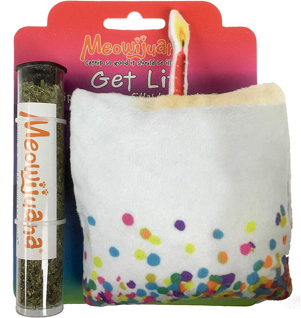 Meowijuana Get Lit Birthday Refillable Cake Cat Toy