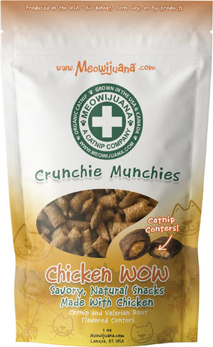 Meowijuana Crunchie Munchie Chicken Cat Treat, 3-oz