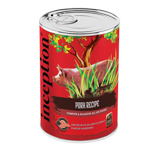 Inception Pork Recipe Wet Dog Food Can