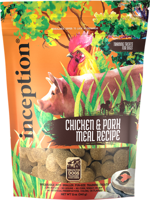 Inception Chicken & Pork Meal Recipe Training Dog Treats, 12-oz