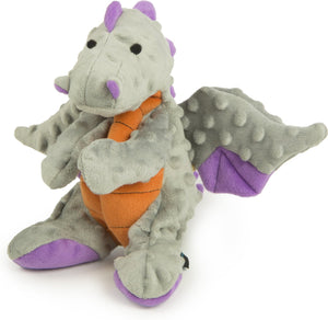 GoDog Dragons Chew Guard Plush Dog Toy, Gray