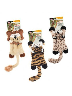 Ethical Pet Spot Skinneeez Flat Cats Jungle Cat Dog Toy, Character Varies, 11.5-in