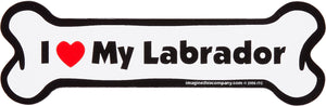 Imagine This Company "I Love My Labrador" Bone Shape Magnet