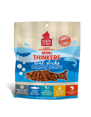 Plato Mini Thinkers Bâtonnets de viande de saumon pour chiens
