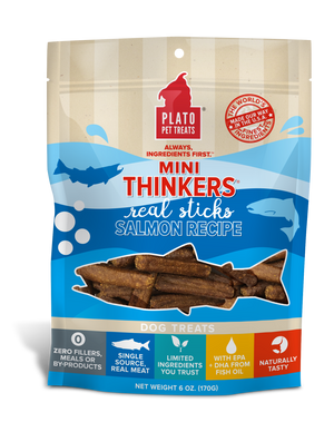 Plato Mini Thinkers Bâtonnets de viande de saumon pour chiens