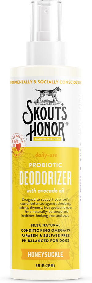 Skout's Honor Probiotic Honeysuckle Daily Use Pet Deodorizer, 8-oz bottle