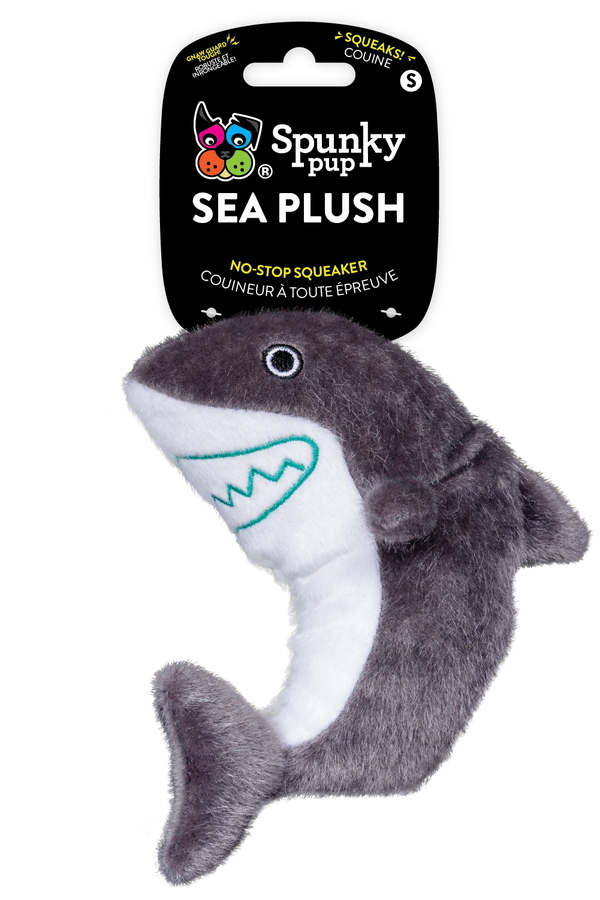 Spunky Pup Sea Plush Shark Dog Toy