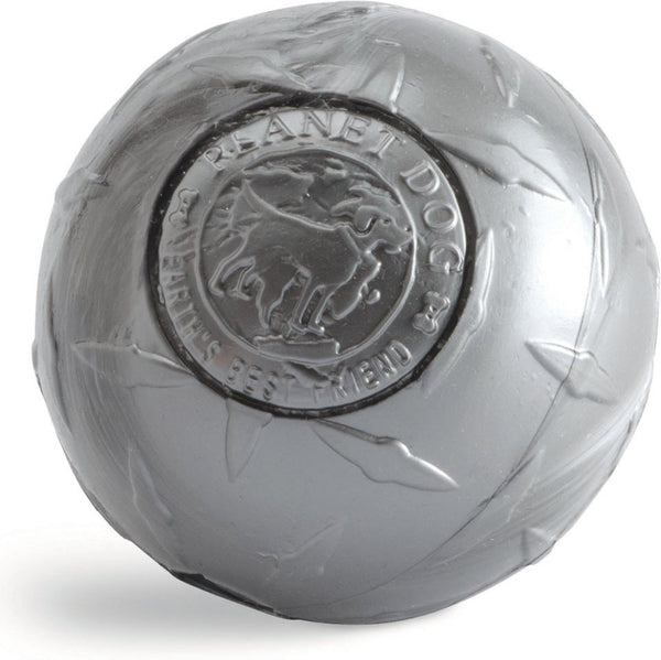 Planet Dog Orbee-Tuff Diamond Plate Ball Dog Toy, Silver