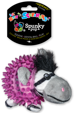 Spunky Pup Lil' Bitty Squeakers Zebra Dog Toy