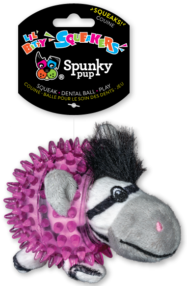 Spunky Pup Lil' Bitty Squeakers Zebra Dog Toy