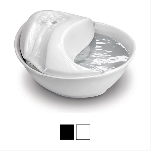 Fontaine à boire en céramique Pioneer Pet, design goutte de pluie, blanche