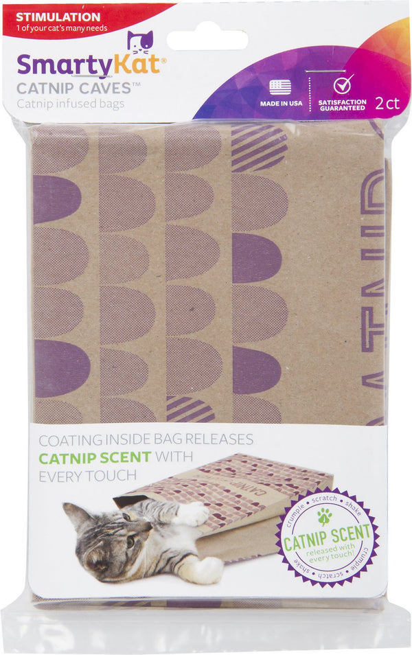 SmartyKat Cabanes à chat en sacs en papier infusés à la cataire, lot de 2