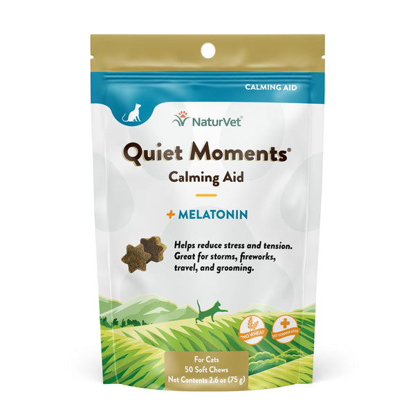 NaturVet Quiet Moments Calming Aid Plus Melatonin Soft Chews Cat Supplement