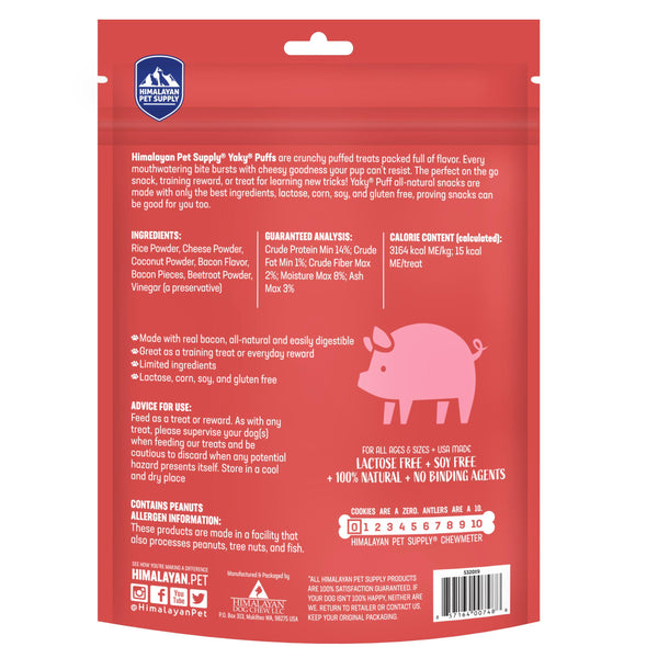 Himalayan Pet Supply yakyPUFF Bacon Flavor Dog Treats, 3-oz