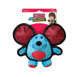 KONG Ballistic Ears Mouse Dog Toy, Blue, Medium