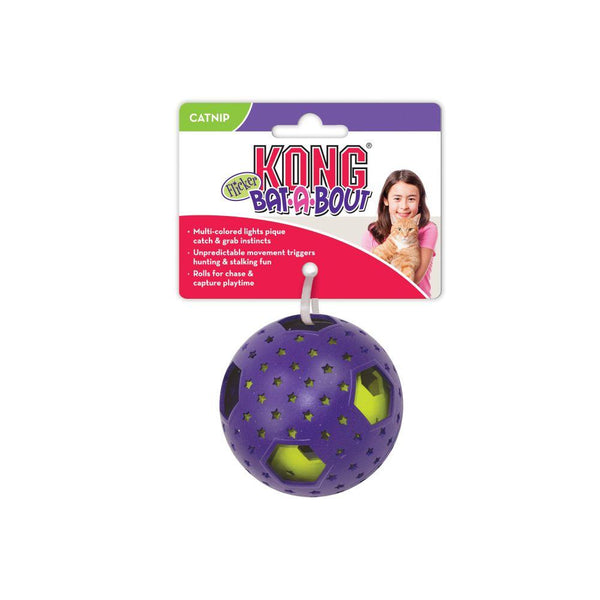 KONG Bat-A-Bout Flicker Disco Cat Toy, Purple