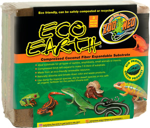 Zoo Med Eco Earth Compressed Coconut Fiber Expandable Reptile Substrate, 3 count