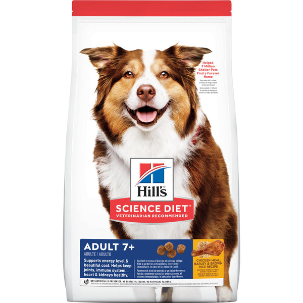 Hill's Science Diet Adult 7+ Farine de poulet, Orge et Riz brun Croquettes pour chiens