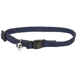 Coastal New Earth Soy Adjustable Breakaway Cat Collar, Indigo, 8-12-in