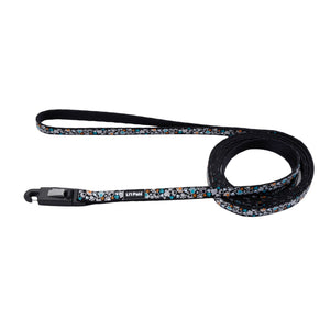 Li'l Pals Reflective Dog Leash, Teal Orange Paws, 3/8-in x 6-ft