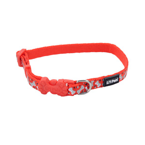 Li'l Pals Reflective Dog Collar, Bones & Triangles