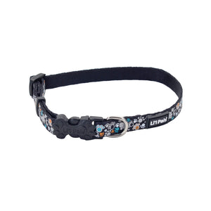Li'l Pals Reflective Dog Collar, Teal Orange Paws
