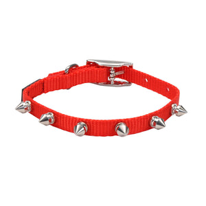 Li'l Pals Spiked Nylon Dog Collar, Red